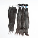 3 boules de cheveux  vierges  plus closure 4x4