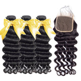 3 boules de cheveux bresiliens plus 1 closure 4x4